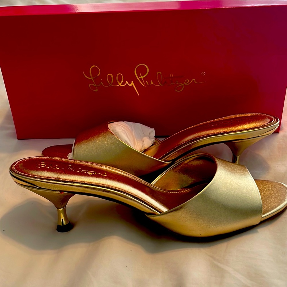 Lilly Pulitzer Kimmy Mule in gold